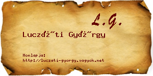 Luczáti György névjegykártya